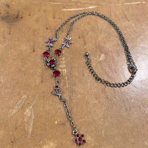 Faux garnet necklace